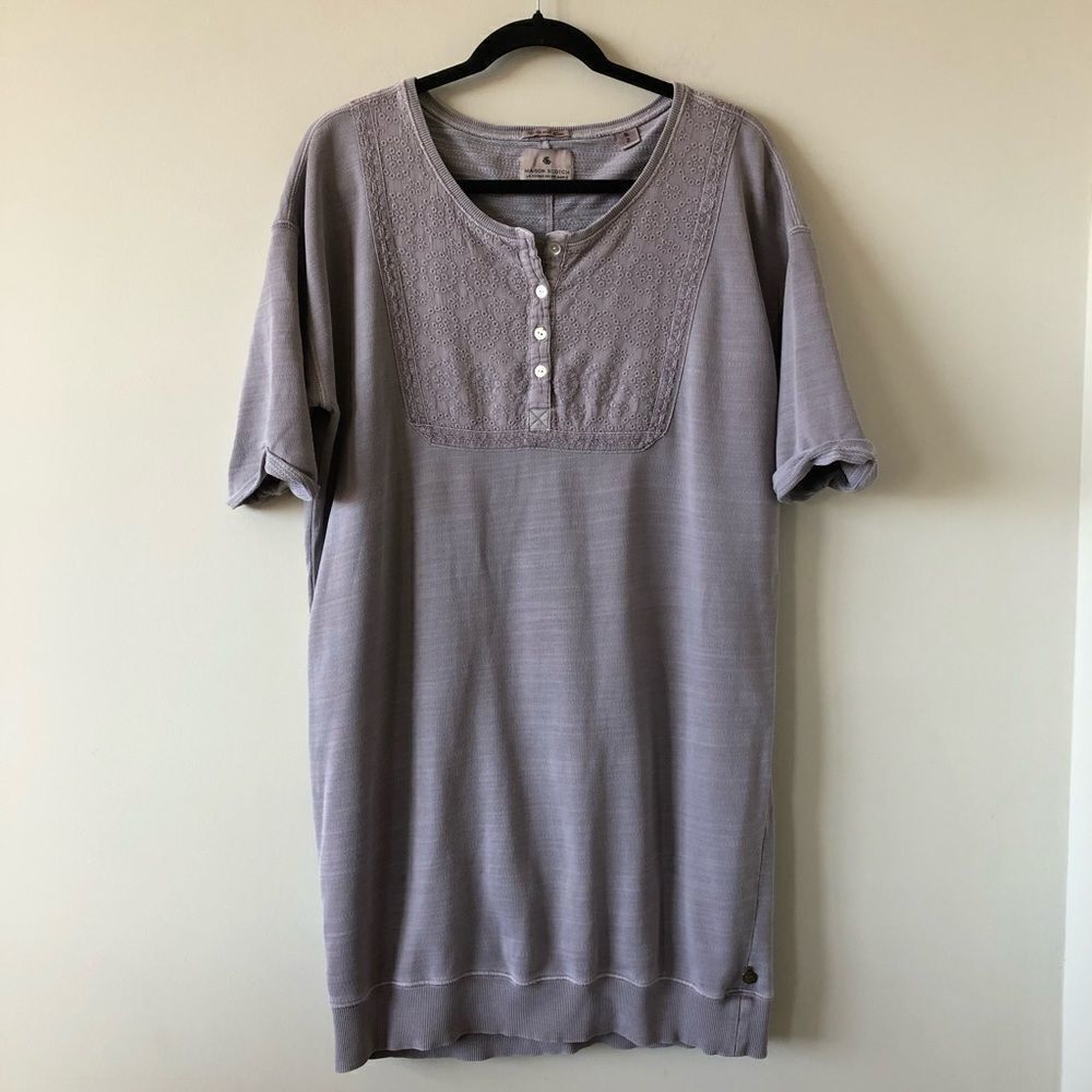 Maison Scotch Embroidered Sweatshirt Dress